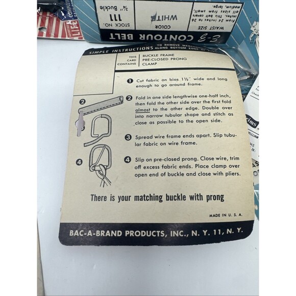 12x Vintage Sewing Lot Buckle Cover Kit E-z Belt Set Contour Metal Wire Harness - Picture 14 of 16